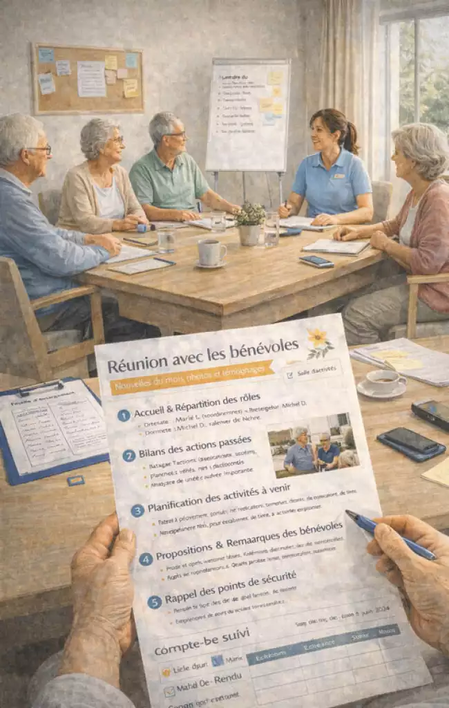 Trame de réunion avec les bénévoles