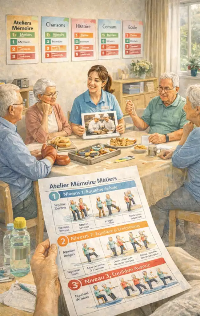 Fiches d'ateliers mémoire thématiques