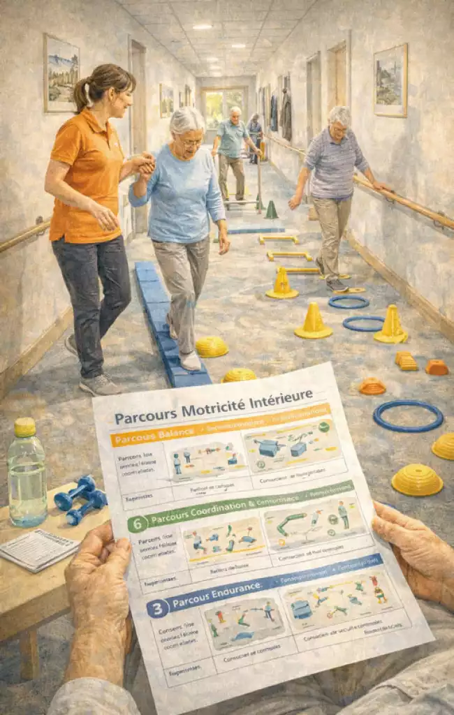 Parcours motricité adaptée en intérieur